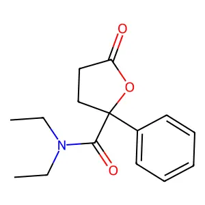 N,N-diethyl-5-oxo-2-phenyloxolane-2-carboxamide structure