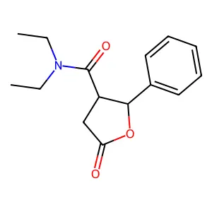 N,N-diethyl-5-oxo-2-phenyloxolane-3-carboxamide structure