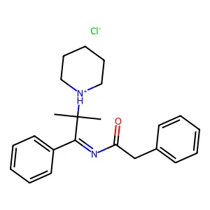Acetamide, N-(alpha-(1-methyl-1-piperidinoethyl)benzylidene)-2-phenyl-, hydrochloride structure