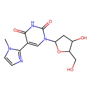 1-[(2R,4S,5R)-4-hydroxy-5-(hydroxymethyl)oxolan-2-yl]-5-(1-methylimidazol-2-yl)pyrimidine-2,4-dione structure