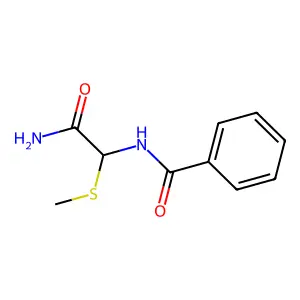N-(2-amino-1-methylsulfanyl-2-oxoethyl)benzamide structure