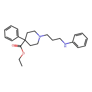 ethyl 1-(3-anilinopropyl)-4-phenylpiperidine-4-carboxylate structure