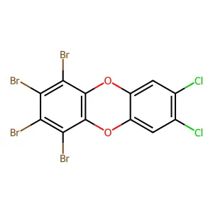 1,2,3,4-tetrabromo-7,8-dichlorodibenzo-p-dioxin structure
