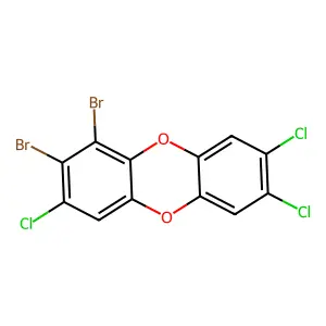 1,2-dibromo-3,7,8-trichlorodibenzo-p-dioxin structure