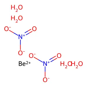 Beryllium nitrate tetrahydrate structure