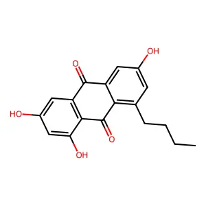 1,3,6-trihydroxy-8-n-butylanthraquinone structure