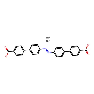 (1,1'-Biphenyl)-4-carboxylic acid, 4',4'''-(1,2-diazenediyl)bis-, sodium salt (1:2) structure