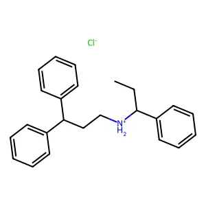 3,3-diphenylpropyl(1-phenylpropyl)azanium chloride structure