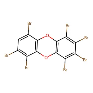 1,2,3,4,6,7,9-heptabromo-dibenzo-dioxin structure