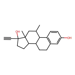 (8S,9S,11S,13S,14S,17R)-17-ethynyl-11,13-dimethyl-7,8,9,11,12,14,15,16-octahydro-6H-cyclopenta[a]phenanthrene-3,17-diol structure