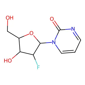 1-[(2R,3S,4R,5R)-3-fluoro-4-hydroxy-5-(hydroxymethyl)oxolan-2-yl]pyrimidin-2-one structure