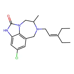 (11S)-6-chloro-10-(3-ethylpent-2-enyl)-11-methyl-1,3,10-triazatricyclo[6.4.1.04,13]trideca-4,6,8(13)-trien-2-one structure