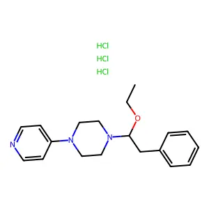 1-(1-ethoxy-2-phenylethyl)-4-pyridin-4-ylpiperazine;trihydrochloride structure