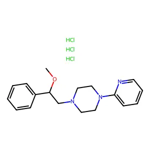 1-(2-methoxy-2-phenylethyl)-4-pyridin-2-ylpiperazine;trihydrochloride structure