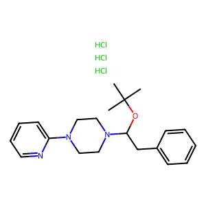 1-[1-[(2-methylpropan-2-yl)oxy]-2-phenylethyl]-4-pyridin-2-ylpiperazine;trihydrochloride structure
