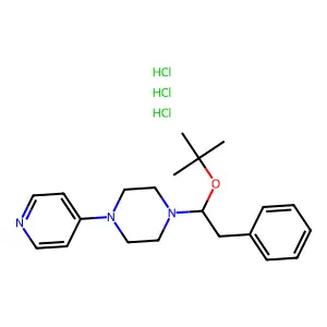 1-[1-[(2-methylpropan-2-yl)oxy]-2-phenylethyl]-4-pyridin-4-ylpiperazine;trihydrochloride structure