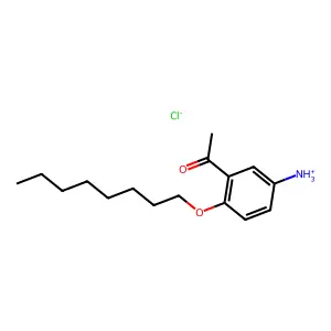 ACETOPHENONE, 5'-AMINO-2'-(OCTYLOXY)-, HYDROCHLORIDE structure