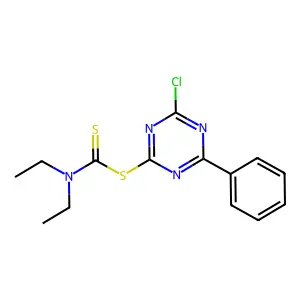 (4-chloro-6-phenyl-1,3,5-triazin-2-yl) N,N-diethylcarbamodithioate structure