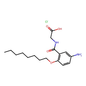 HIPPURIC ACID, 5-AMINO-2-(OCTYLOXY)-, HYDROCHLORIDE structure