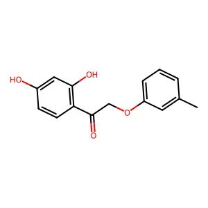 1-(2,4-dihydroxyphenyl)-2-(3-methylphenoxy)ethanone structure