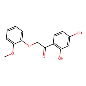 1-(2,4-Dihydroxyphenyl)-2-(2-methoxyphenoxy)ethanone structure
