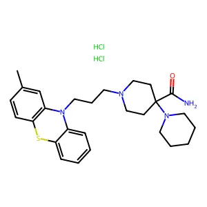 1-[3-(2-methylphenothiazin-10-yl)propyl]-4-piperidin-1-ylpiperidine-4-carboxamide;dihydrochloride structure