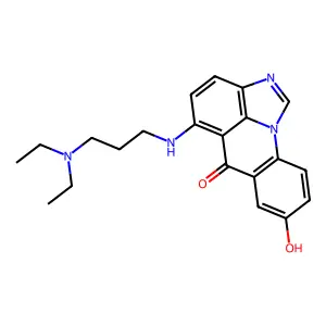 10-[3-(diethylamino)propylamino]-5-hydroxy-1,14-diazatetracyclo[7.6.1.02,7.013,16]hexadeca-2(7),3,5,9,11,13(16),14-heptaen-8-one structure