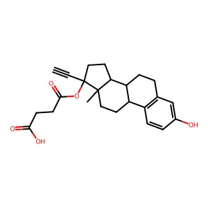Ethinyl estradiol 17-hemisuccinate structure