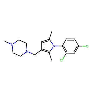 1-[[1-(2,4-dichlorophenyl)-2,5-dimethylpyrrol-3-yl]methyl]-4-methylpiperazine structure