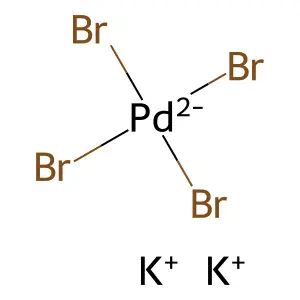 dipotassiumtetrabromopalladium(2-) structure