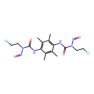 1-(2-chloroethyl)-3-[4-[[2-chloroethyl(nitroso)carbamoyl]amino]-2,3,5,6-tetramethylphenyl]-1-nitrosourea structure