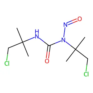 1,3-bis(1-chloro-2-methylpropan-2-yl)-1-nitrosourea structure