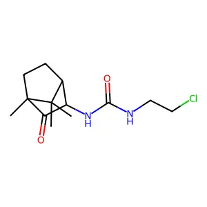1-(2-chloroethyl)-3-[(1S,2R,4S)-4,7,7-trimethyl-3-oxo-2-bicyclo[2.2.1]heptanyl]urea structure