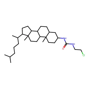 1-(2-chloroethyl)-3-[(3R,5S,8R,9S,10S,13R,14S,17R)-10,13-dimethyl-17-[(2R)-6-methylheptan-2-yl]-2,3,4,5,6,7,8,9,11,12,14,15,16,17-tetradecahydro-1H-cyclopenta[a]phenanthren-3-yl]urea structure