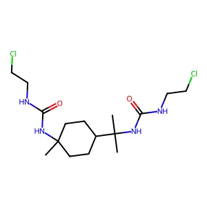 1-(2-chloroethyl)-3-[2-[4-(2-chloroethylcarbamoylamino)-4-methylcyclohexyl]propan-2-yl]urea structure