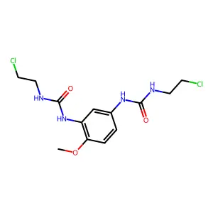 1-(2-chloroethyl)-3-[3-(2-chloroethylcarbamoylamino)-4-methoxyphenyl]urea structure