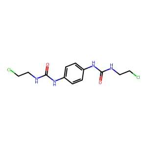 1-(2-chloroethyl)-3-[4-(2-chloroethylcarbamoylamino)phenyl]urea structure