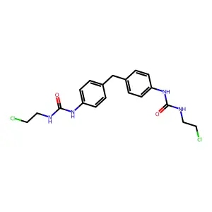 1-(2-chloroethyl)-3-[4-[[4-(2-chloroethylcarbamoylamino)phenyl]methyl]phenyl]urea structure