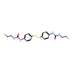 1-(2-chloroethyl)-3-[4-[[4-(2-chloroethylcarbamoylamino)phenyl]disulfanyl]phenyl]urea structure