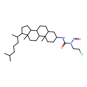 1-(2-chloroethyl)-3-[(3R,5S,8R,9S,10S,13R,14S,17R)-10,13-dimethyl-17-[(2R)-6-methylheptan-2-yl]-2,3,4,5,6,7,8,9,11,12,14,15,16,17-tetradecahydro-1H-cyclopenta[a]phenanthren-3-yl]-1-nitrosourea structure