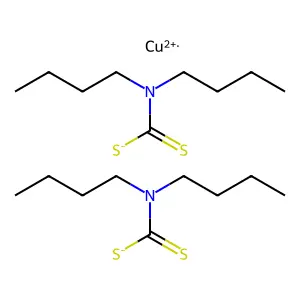 Copper, bis(N,N-dibutylcarbamodithioato-kappaS,kappaS')-, (SP-4-1)- structure