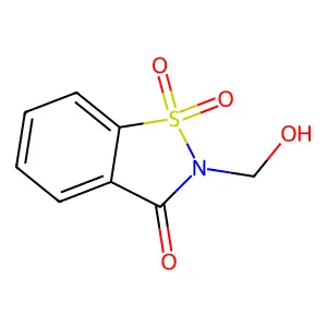 2-(hydroxymethyl)-1,1-dioxo-1,2-benzothiazol-3-one structure