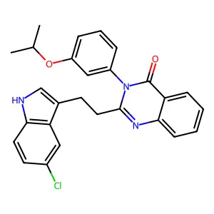 2-[2-(5-chloro-1H-indol-3-yl)ethyl]-3-(3-propan-2-yloxyphenyl)quinazolin-4-one structure