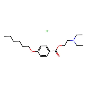 diethyl-[2-(4-hexoxybenzoyl)oxyethyl]azanium chloride structure