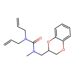 1-(2,3-dihydro-1,4-benzodioxin-3-ylmethyl)-1-methyl-3,3-bis(prop-2-enyl)urea structure