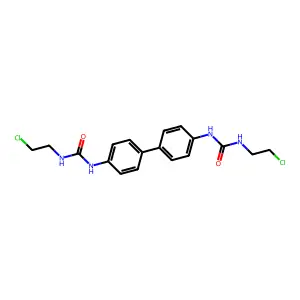 1-(2-chloroethyl)-3-[4-[4-(2-chloroethylcarbamoylamino)phenyl]phenyl]urea structure