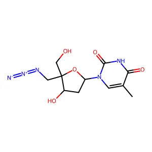 1-[(2R,4S,5R)-5-(azidomethyl)-4-hydroxy-5-(hydroxymethyl)oxolan-2-yl]-5-methylpyrimidine-2,4-dione structure