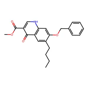methyl 6-butyl-4-oxo-7-phenylmethoxy-1H-quinoline-3-carboxylate structure