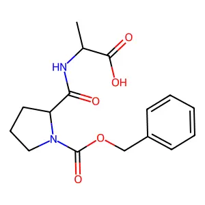 (2S)-2-[[(2S)-1-phenylmethoxycarbonylpyrrolidine-2-carbonyl]amino]propanoic acid structure