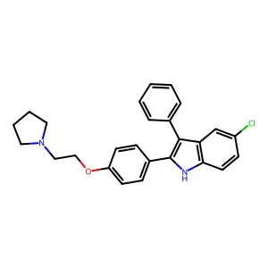 INDOLE, 5-CHLORO-3-PHENYL-2-(p-(2-(1-PYRROLIDINYL)ETHOXY)PHENYL)- structure